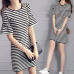 2019 New Fashion Casual Summer Dress Women Puff-Sleeve Striped Vestidos Mini Night Dress Girl Sweet Style Slim Dresses