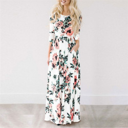 2019 Summer Long Dress Floral Print Boho Beach Dress Tunic Maxi Dress Women Evening Party Dress Sundress Vestidos de festa XXXL