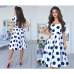 2019 Summer New Fashion Lady Bohemian Dot Printed A-line Party Dress O-Neck Elegant Female Chic Women Prom Vintage Vestidos