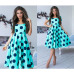 2019 Summer New Fashion Lady Bohemian Dot Printed A-line Party Dress O-Neck Elegant Female Chic Women Prom Vintage Vestidos