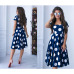 2019 Summer New Fashion Lady Bohemian Dot Printed A-line Party Dress O-Neck Elegant Female Chic Women Prom Vintage Vestidos