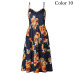 2019 Summer Women Button Decorated Print Dress Off-shoulder Party Beach Sundress Boho Spaghetti Long Dresses Plus Size FICUSRONG