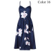 2019 Summer Women Button Decorated Print Dress Off-shoulder Party Beach Sundress Boho Spaghetti Long Dresses Plus Size FICUSRONG