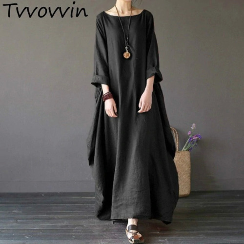 2019 Summer autumn Plus Size Dresses Women 4xl 5xl Loose long vintage Dress Boho Shirt Dress Maxi Robe fashion Female Q293