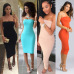 2019 Top Fashion Womens Summer Dresses Strapless Female Clothes Sleeveless Beach Dress Bandeau Bodycon Tube Solid Dress Womens