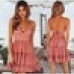 2019 Women Summer Sexy White Lace Backless Spaghetti Strap Dress Casual V-neck Mini Beach Sundress Halter Bow Elegant Dresses