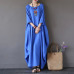 2019 ZANZEA Womens Crewneck 3/4 Batwing Sleeve Baggy Maxi Long Shirt Dress Casual Party Kaftan Solid Robe Vestido Plus Size