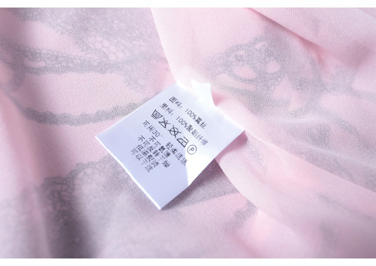 2019 short sleeve lace-up v-neck printed silk dress MIDI skirt womenswear temperament fashion big skirt woman #95055