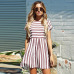 2019 summer new fashion O-neck short sleeved Party Ladies dress casual mini striped dresses loose Elegant Prom Female Vestidos