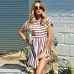 2019 summer new fashion O-neck short sleeved Party Ladies dress casual mini striped dresses loose Elegant Prom Female Vestidos