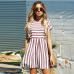 2019 summer new fashion O-neck short sleeved Party Ladies dress casual mini striped dresses loose Elegant Prom Female Vestidos