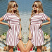 2019 summer new fashion O-neck short sleeved Party Ladies dress casual mini striped dresses loose Elegant Prom Female Vestidos