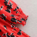 2019 women fashion floral print red long dress ladies o neck pleated big swing chic vestidos retro brand party dresses DS1897