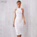 ADYCE 2019 New Summer White Women Bandage Dress Vestidos Elegant Tank Sexy Sleeveless Bodycon Club Dresses Celebrity Party Dress