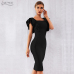 Adyce 2019 New Arrive Summer Women Celebrity Party Bandage Dress Vestido Sexy Black Ruffles Butterfly Sleeve Bodycon Club Dress