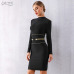 Adyce 2019 New Spring Women Bandage Dress Sexy Long Sleeve Black Mini Club Dress Vestidos Elegant Celebrity Evening Party Dress