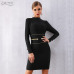 Adyce 2019 New Spring Women Bandage Dress Sexy Long Sleeve Black Mini Club Dress Vestidos Elegant Celebrity Evening Party Dress