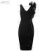 Adyce 2019 New Summer Bodycon Bandage Dress Women Sexy Black V-Neck Ruffles Mesh Backless Vestidos Celebrity Evening Party Dress