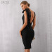 Adyce 2019 New Summer Bodycon Bandage Dress Women Sexy Black V-Neck Ruffles Mesh Backless Vestidos Celebrity Evening Party Dress