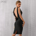 Adyce 2019 New Summer Bodycon Bandage Dress Women Sexy Black V-Neck Ruffles Mesh Backless Vestidos Celebrity Evening Party Dress