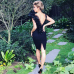 Adyce 2019 New Summer Bodycon Bandage Dress Women Sexy Black V-Neck Ruffles Mesh Backless Vestidos Celebrity Evening Party Dress