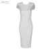 Adyce 2019 New Summer Women Bandage Dress Vestidos Sexy White Black Lace Short Sleeve Hollow Out Club Dress Evening Party Dress