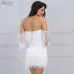 Adyce 2019 Summer Fringe Women Bandage Dress Elegant Club Party Dress Sexy V Neck Off Shoulder Tassel Mini Club Dresses Vestidos