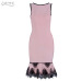 Adyce 2019 Women Summer Bandage Dress Vestido Pink Lace Up Backless Mermaid O-Neck Tank Dress Mini Celebrity Evening Party Dress