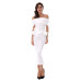 Adyce Bow&Ruffles Ankle Length Celebrity Evening Party Dress 2019 New Women Bodycon Dresses Slash Neck Short Sleeve White Dress