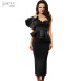 Adyce Celebrity Evening Party Dress Women 2019 Sexy Bodycon Sets One Shoulder Ruffles Short Sleeve Strapless Club Dress Vestidos