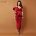 Adyce Celebrity Evening Party Dress Women 2019 Sexy Bodycon Sets One Shoulder Ruffles Short Sleeve Strapless Club Dress Vestidos