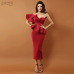 Adyce Celebrity Evening Party Dress Women 2019 Sexy Bodycon Sets One Shoulder Ruffles Short Sleeve Strapless Club Dress Vestidos