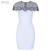 Adyce New Summer Bandage Dress 2019 Woman Celebrity Evening Party Dress Vestido Sexy White Beads Diamond Mini Runway Club Dress