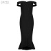 Adyce New Summer Bodycon Bandage Dress Women Vestido 2019 Black Apricot Slash Neck Elegant Celebrity Party Club Mermaid Dresses