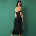 Adyce New Summer Bodycon Bandage Dress Women Vestido 2019 Black Apricot Slash Neck Elegant Celebrity Party Club Mermaid Dresses