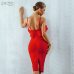 Adyce Women Bodycon Summer Bandage Dress 2019 Red Spaghetti Strap Vestidos Strapless Ruffles Midi Celebrity Evening Party Dress