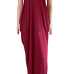 Alluring V Neck Spaghetti Strap Sleeveless Asymmetrical Wine Red Cotton Blend Ankle Length Dress Alluring V Neck Spaghetti Strap Sleeveless Asymmetrical Wine Red Cotton Blend Ankle Length Dress