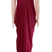 Alluring V Neck Spaghetti Strap Sleeveless Asymmetrical Wine Red Cotton Blend Ankle Length Dress Alluring V Neck Spaghetti Strap Sleeveless Asymmetrical Wine Red Cotton Blend Ankle Length Dress