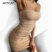 Articat Black Sexy Bodycon Summer Dress 2019 Strapless Spaghetti Strap Bandage Mini Dress Party Casual Basic Beach Dress Short