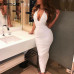 Articat Halter Backless Sexy Knitted Pencil Dress Women White Off Shoulder Long Bodycon Party Dress Elegant Summer Dress 2019