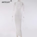 Articat Halter Backless Sexy Knitted Pencil Dress Women White Off Shoulder Long Bodycon Party Dress Elegant Summer Dress 2019