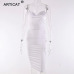 Articat Satin Strapless Bodycon Bandage Dress Spaghetti Strap Backless Sheath Summer Dress 2019 Casual Beach Dress Vestidos