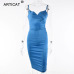 Articat Satin Strapless Bodycon Bandage Dress Spaghetti Strap Backless Sheath Summer Dress 2019 Casual Beach Dress Vestidos