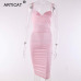 Articat Satin Strapless Bodycon Bandage Dress Spaghetti Strap Backless Sheath Summer Dress 2019 Casual Beach Dress Vestidos