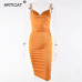 Articat Satin Strapless Bodycon Bandage Dress Spaghetti Strap Backless Sheath Summer Dress 2019 Casual Beach Dress Vestidos