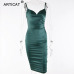 Articat Satin Strapless Bodycon Bandage Dress Spaghetti Strap Backless Sheath Summer Dress 2019 Casual Beach Dress Vestidos