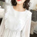 BGTEEVER Ruffles Polka Dot Women Chiffon Dress Elastic Waist Flare Sleeve Female Long Vestidos Retro A-line Women Dress 2019