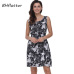 BHflutter 2018 Women Summer Dress Floral Print Sleeveless Casual Dress Tank Dress Cotton Short Retro Vintage Dresses Vestidos