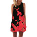 BHflutter Black Red Floral Print Dress Women Fashion Sleeveless Casual Loose Summer Dress A-line Party Dress vestidos mujer 2018