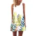 BHflutter Flamingo Print White Chiffon Dress Women Fashion Sleeveless Casual Summer Dress Ladies Mini Cute Party Dress Vestidos